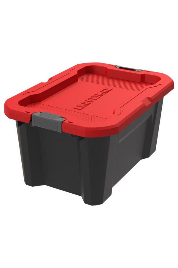 CraftSman-Rectangular Storage Tote with Latching Lid 20 Gal 1