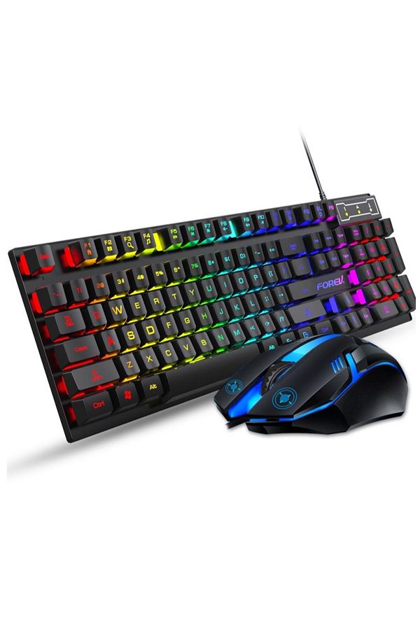 Forev-RGB Gaming Keyboard Mouse Set, Mechanical Keyboard Feel Keyboard,104 Keys 1