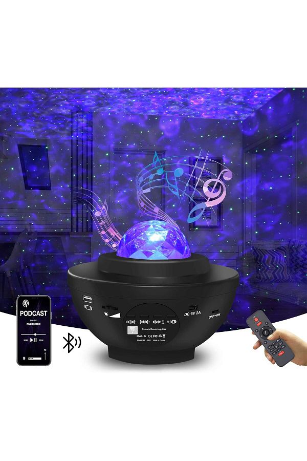 COOYA-Galaxy Projector, with Music Speaker & Remote Control, LED Nebula Cloud & Moving Ocean Wave 1