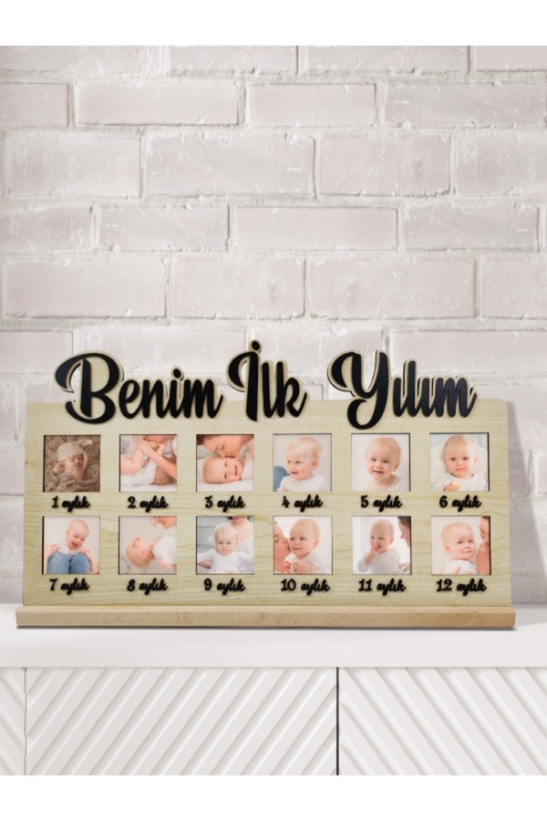 ack ahşap Benim İlk Yılım Fotoğraf Çerçevesi, İlk Yıl Fotoğraf Albümü, Yenidoğan, Fotoğraf Çerçevesi