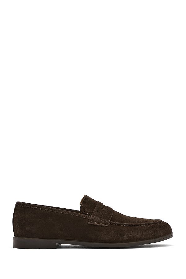 Derimod-Men's Brown Suede Leather Loafer 25Sfd 790210 1