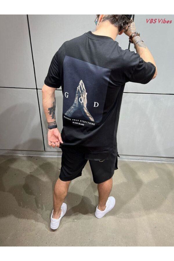 VBSVİBES-Tricou negru cu imprimeu Oversize Only God unisex 1