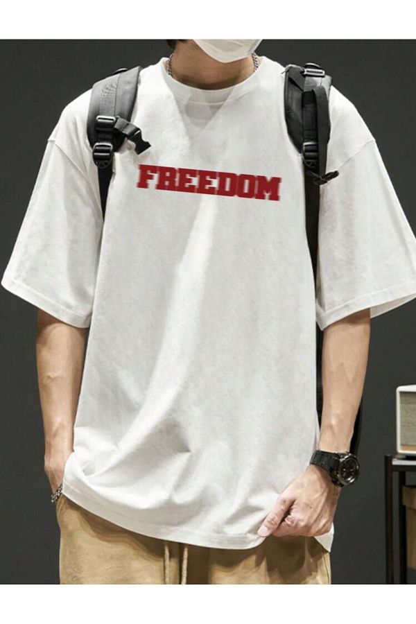 VBSVİBES-OVERSIZE FREEDOM PRINTED TSHIRT BASIC 1