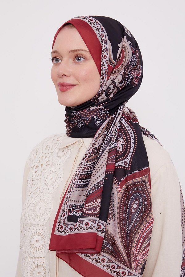 Levidor-Şal sport cu model etnic roşu 1