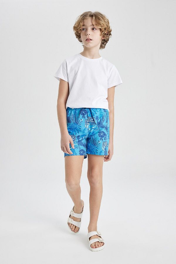 DeFacto-Boy's Patterned Swim Shorts B7434a824hs 1