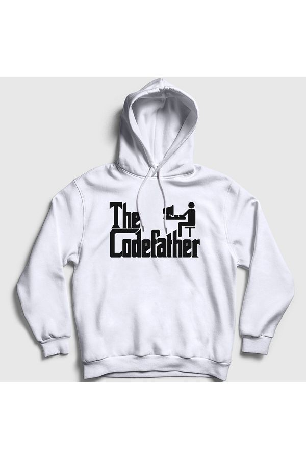 Presmono-Unisex Λευκό Φούτερ με κουκούλα The Codefather Software Developer Coder Hacker 530117 ττ 1