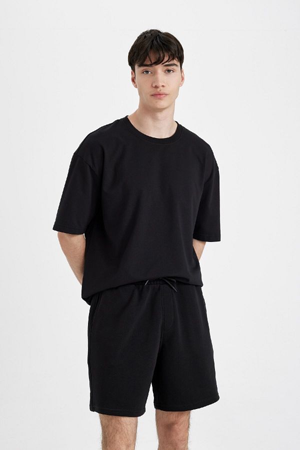 DeFacto-Regular Fit Straight Leg Basic Shorts B8672Ax24Sm 1