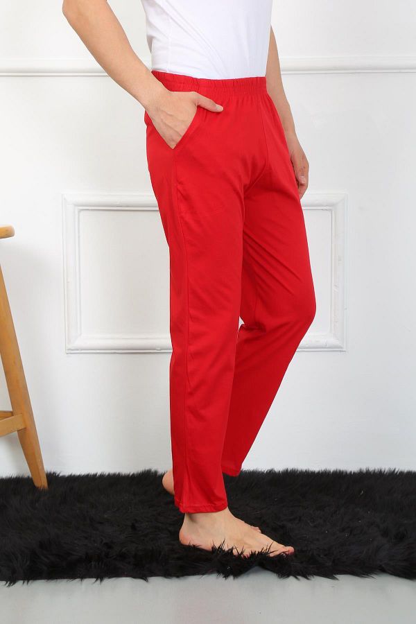 modaserdem-Mdsrdm Men's Single Bottom Pajamas-Red-100% Cotton 1