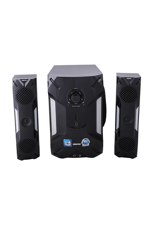 Geepas-مكبر صوت متعدد الوسائط ٢.١، ٣٥٠٠٠ واط، مقاس ٨ بوصات، منفذ USB، بلوتوث، ومدخلات أجهزة متعددة، مناسب لأجهزة الكمبيوتر الشخصية، وبلايستيشن ٤، GMS8507 1