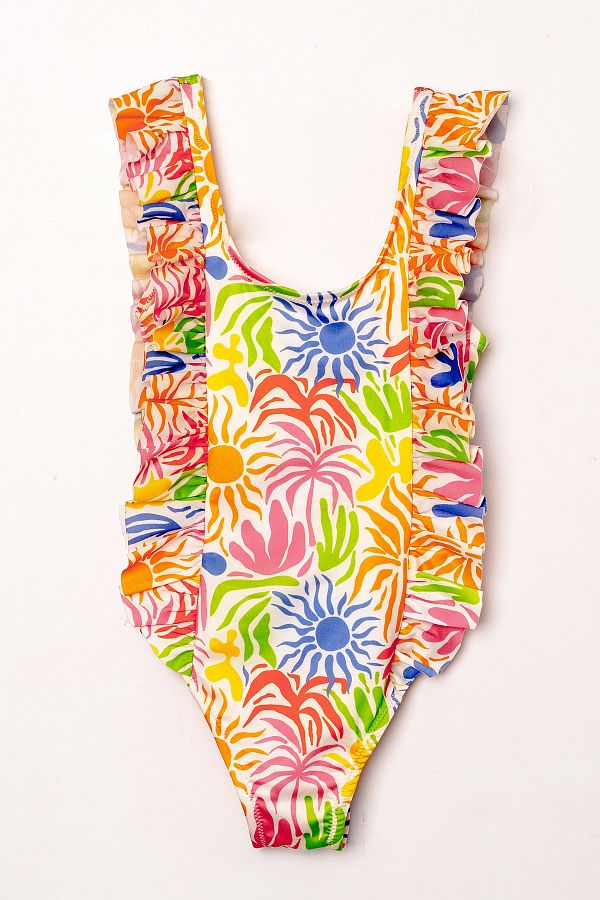Adasea-Strap Swimsuit with Uv Protection, 5569 Orange Children's Swimsuit 1