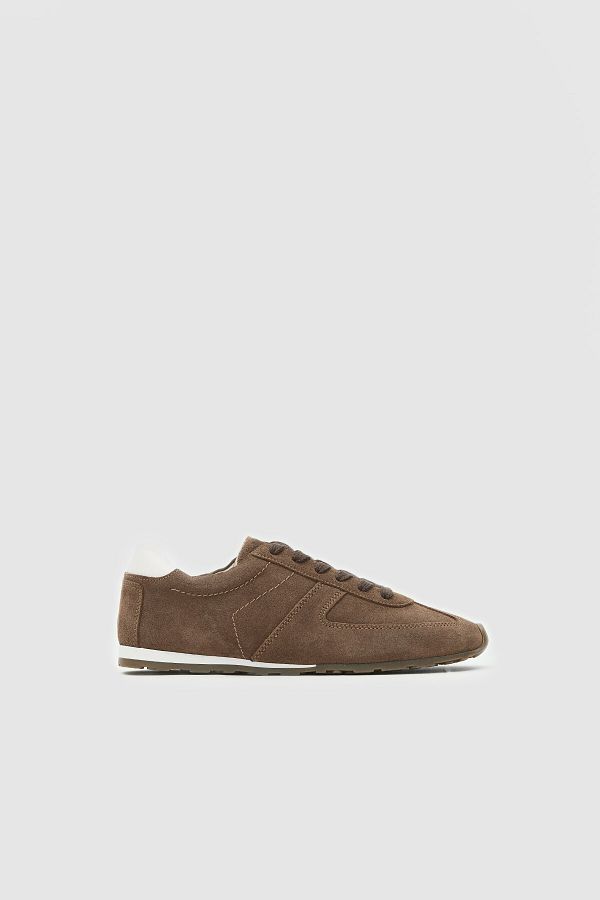 Seniorah-Tan Real Leather Suede Women's Sports Shoes 1