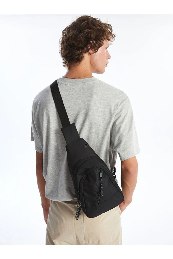 LC Waikiki-Lcw Accessories Black Plain Men's Chest Bag 1
