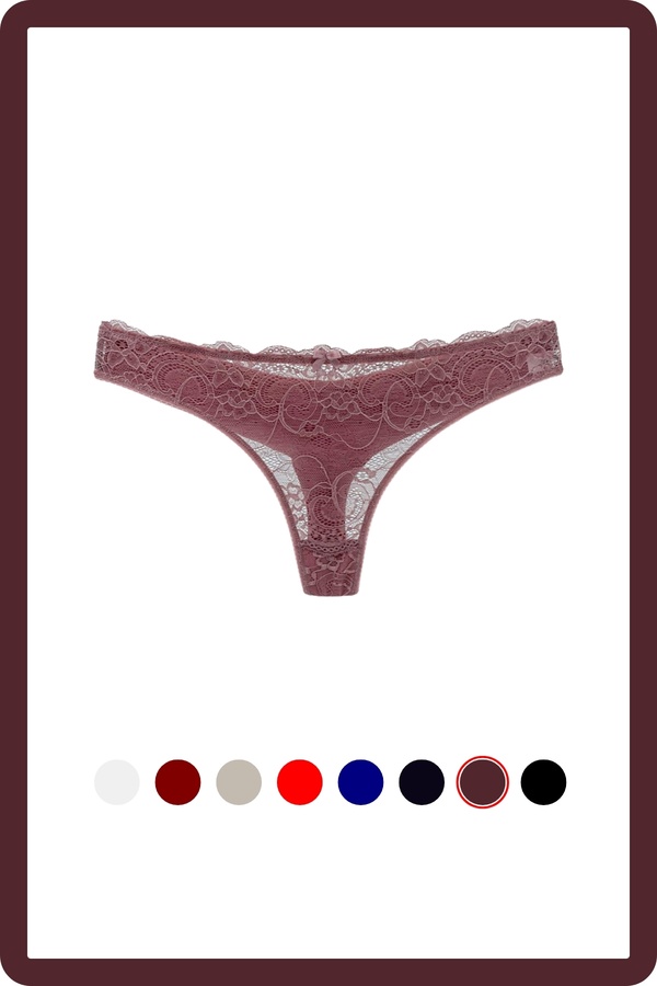 MİSTİRİK-Flexible and Soft Patterned Table Model Half Lace Pastel Pink Panties 1