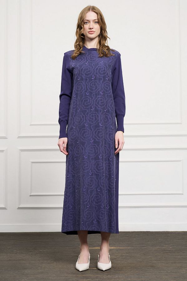 Nuss-Motive Dress - 2061 Nickname No: Alaca Blue 1