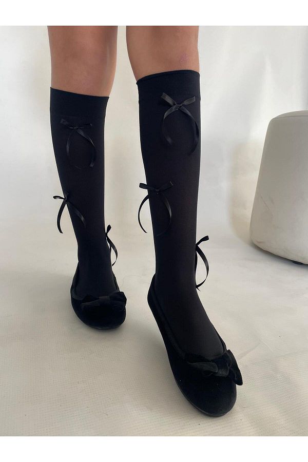 Daymod-Korean Mycro Kids Knee Socks - Black 1