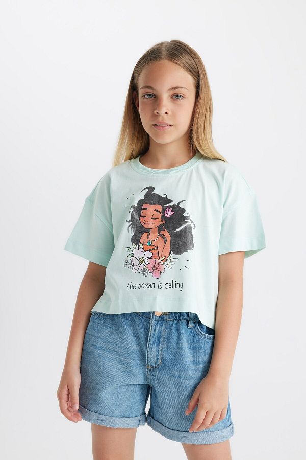 DeFacto-Disney Princess T-Shirt für Mädchen – Rundhalsausschnitt, kurze Ärmel C5946a824hs 1