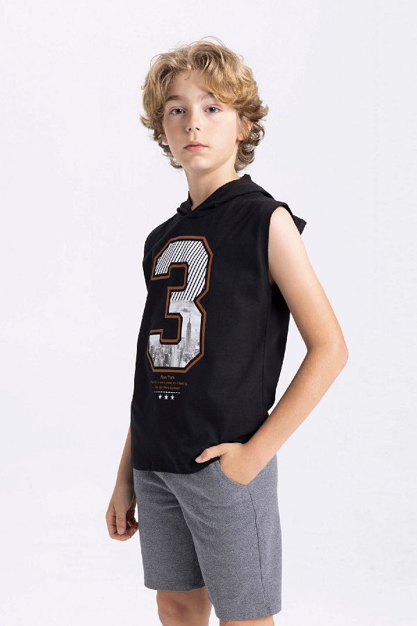 DeFacto-Boy's Undershirt - Hooded and Printed, C5102A824Sm 1