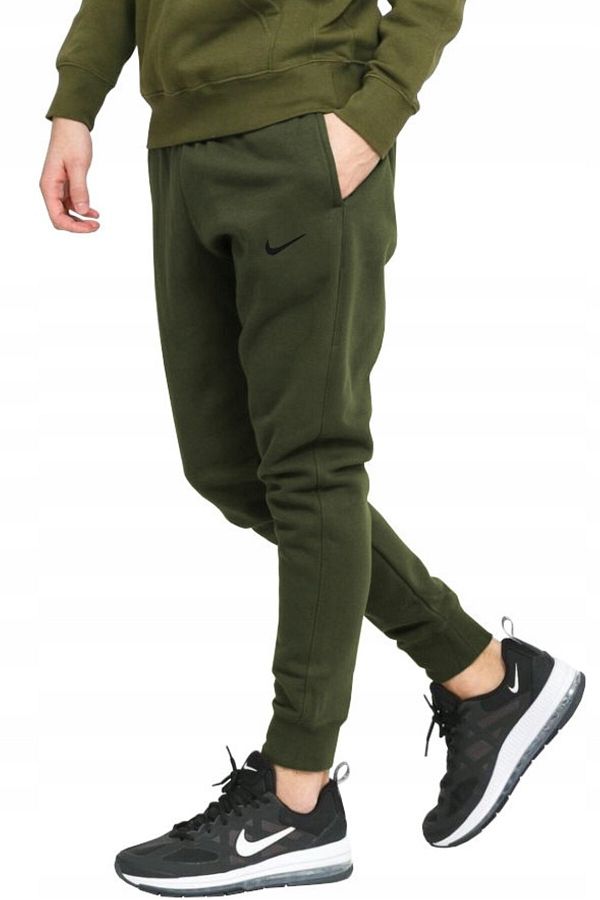 Nike-ملابس رياضية من الصوف ذات أرجل مستدقة للرجال بنطال رياضي كاكي مرتفع 1