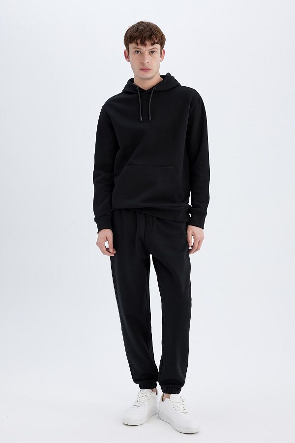 DeFacto-Regular Fit Sweatpants with Pockets and Lace-Up Waist Elastic Leg 25K801T02694 1