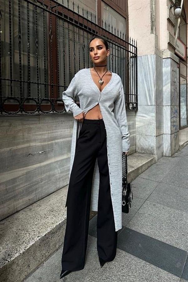 Moka Shopin-Mokashopin Sandy Buttoned Long Cardigan 5100-23 1