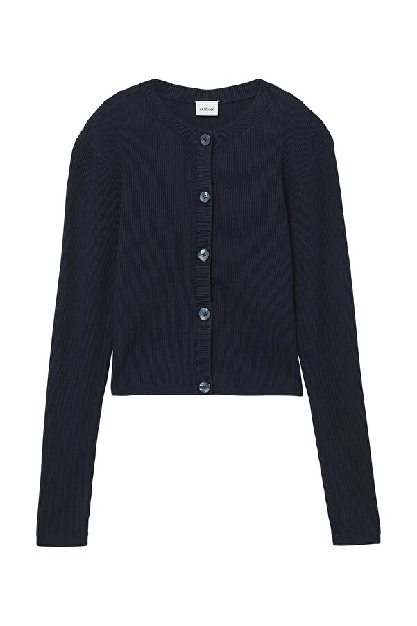 S Oliver Schwarzer Langer Cardigan Strickjacke Schwarz Zalando