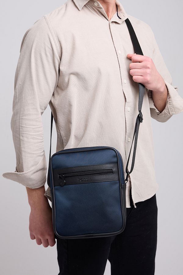 Fossil-Ανδρική αδιάβροχη τσάντα ώμου Navy Blue 01FI2001 1