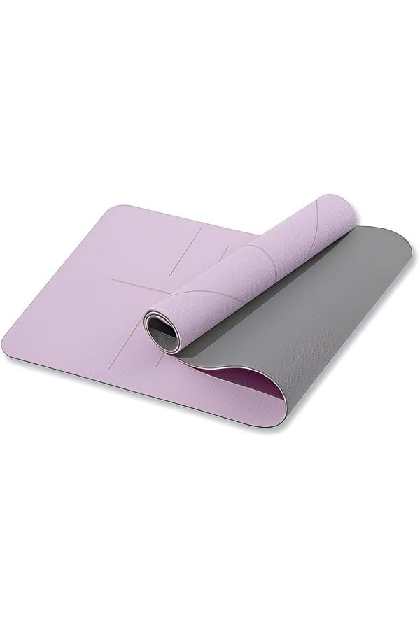 COOYA-Yoga Mat Exercise Fitness Mat, Non-Slip TPE Yoga Mat with Alignment Lines, Eco Friendly Workout Mat 1