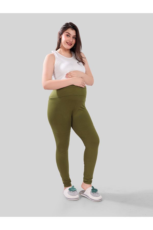 Tummy-Viscose Solid High Waist Maternity Leggings 1
