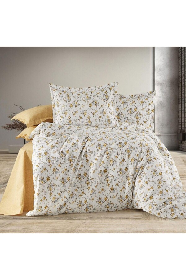 Pucioasa-Yellow double bed linen with small flowers, RNFN230 1