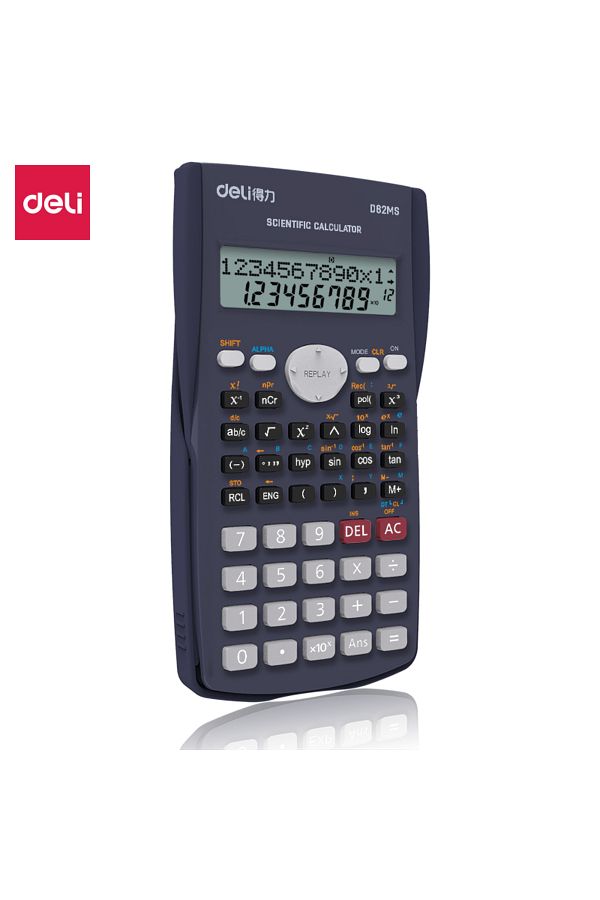 Deli-Deli ED82MS Scientific Calculator - 240 Functions, 10+2 Digits, 3-Year Warranty, Dark Blue 1