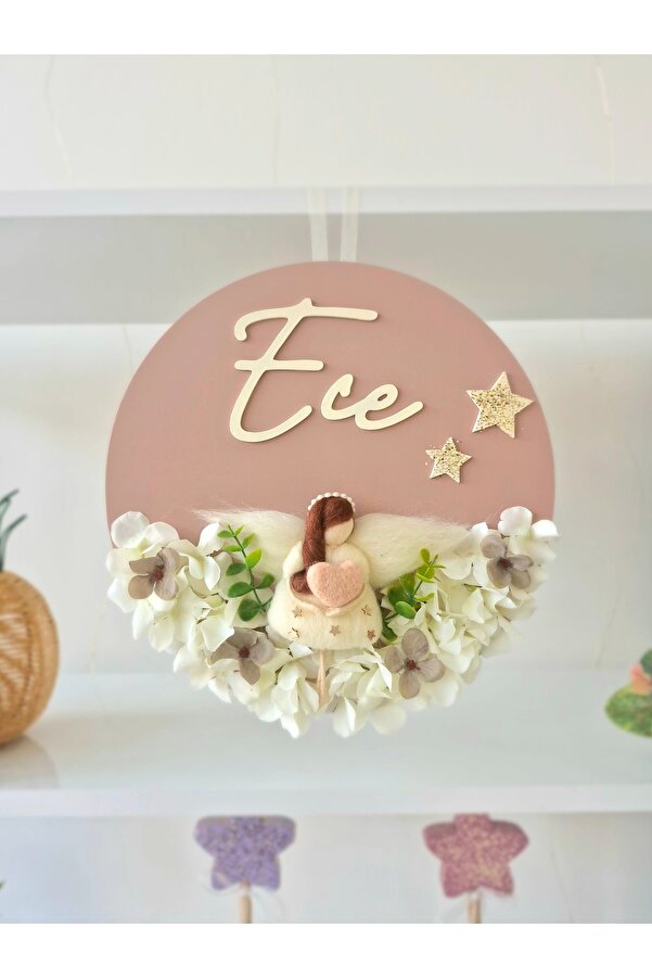 RENKLİ DİZAYN Bebek/çocuk odası kapı süsü,isme özel çiçek detaylı kapı süsü,perili kapı süsü