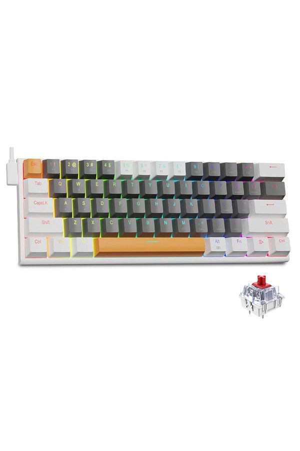 e-yooso-Z-11 61 Keys Mechanical Gaming Keyboard,Red Switch 60% Wired Compact Keyboard 1
