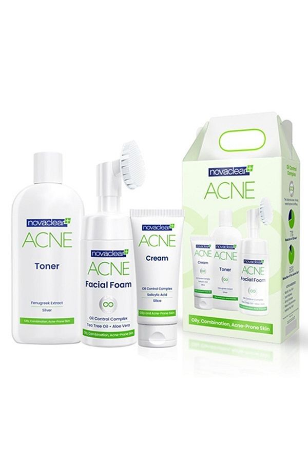 Novaclear-Acne Kit Facial Foam 100ml + Toner 150ml + Cream 40ml 1