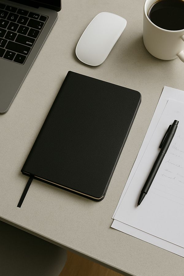 Fark Tanıtım-Thermo Leather Dotted Notebook A5 with Black Cover |   256 Pages |   Notepad with Spiral 1