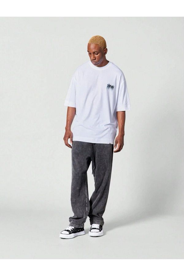 VBSVİBES-WHITE OVERSIZE MOLD PROJECTS PRINTED TSHIRT 1