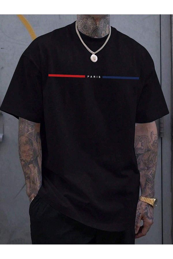 VBSVİBES-oversize basic paris printed tshit 1