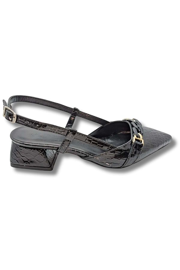 ÇİĞDEM KUNDURA-Edeltraud - Open Back Pointed Toe Block Heeled Shoes 1