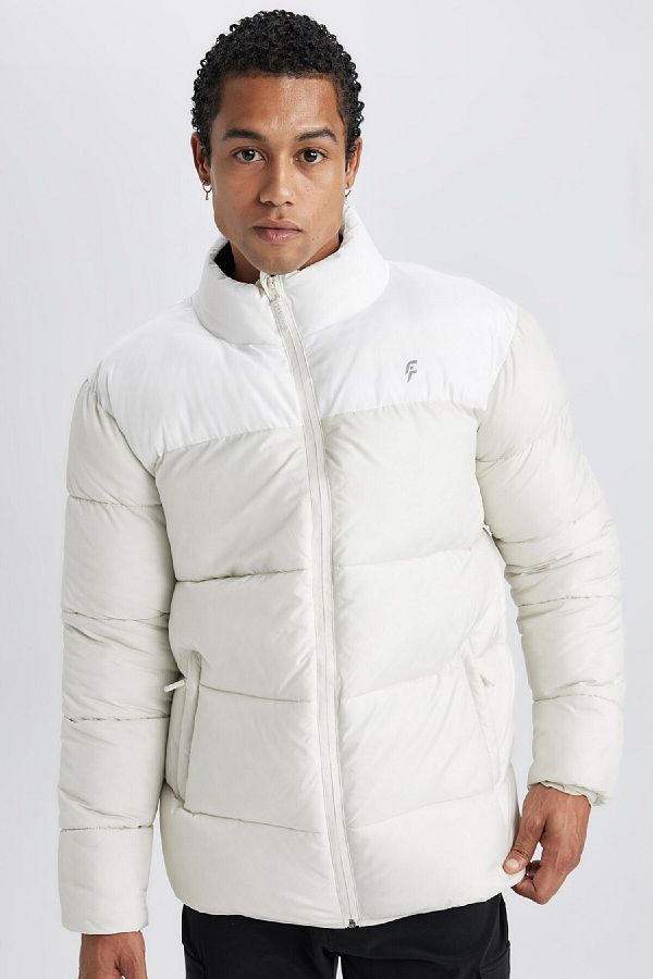 DeFacto-Defactofit Water Repellent Inflatable Coat Windproof Oversize Wide Fit with Zipper Pocket Y7376Az24Sp 1