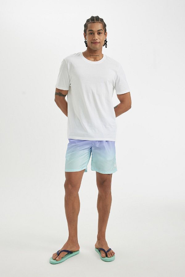 DeFacto-Gradient Printed Regular Fit Swim Shorts - Mesh Lined, Above Knee Z6873AZ24HS 1