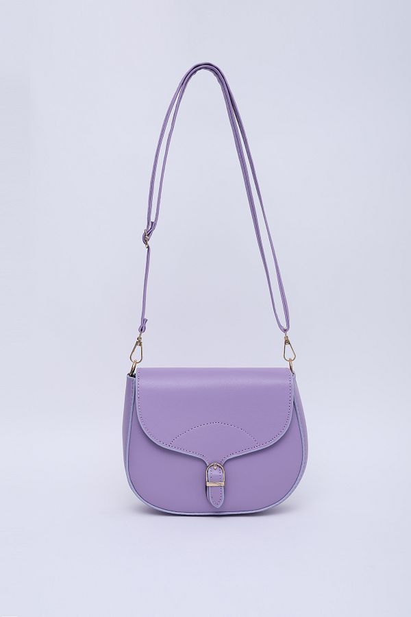 SHAKA-Lilac Shk17 Simple and Stylish Snap Closure Crossbody Shoulder Bag with Adjustable Strap L:16 E:18 W:6 1