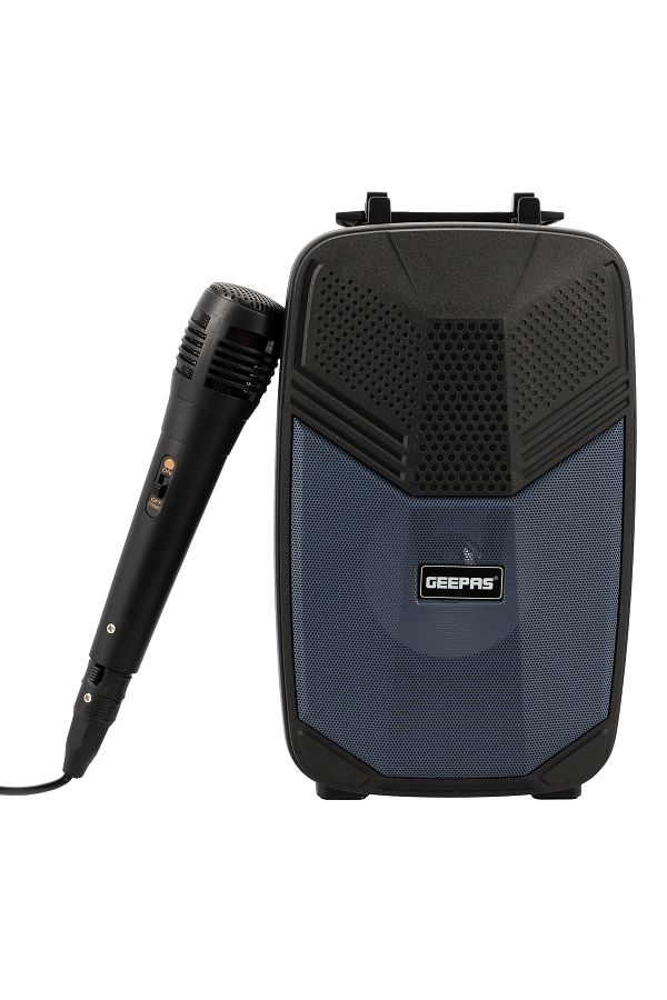 Geepas-Portable Bluetooth Speaker, USB/ TF/ FM/ AUX-IN| Dazzle LED Light |With Microphone | GMS11156 1