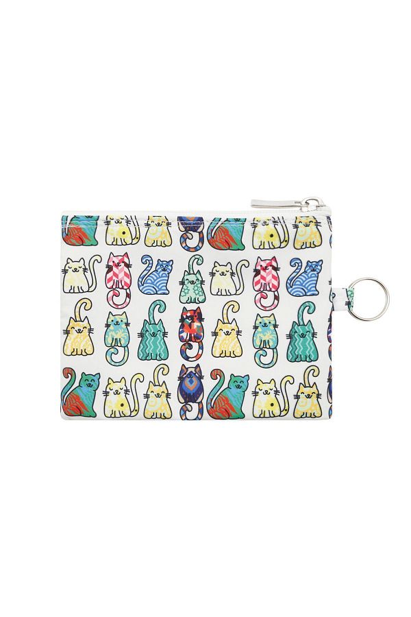 Bakras-Cat Patterned Mini Bag - Bold Paws, with Keychain, 13cmx10cm 1