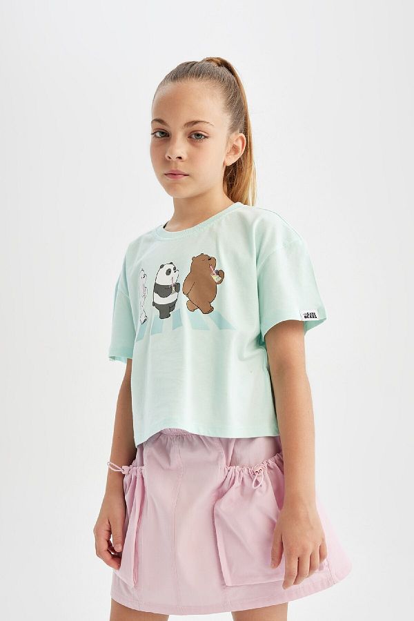 DeFacto-We Bare Bears Mädchen T-Shirt - Rundhalsausschnitt, Kurzarm C2630A824SM 1