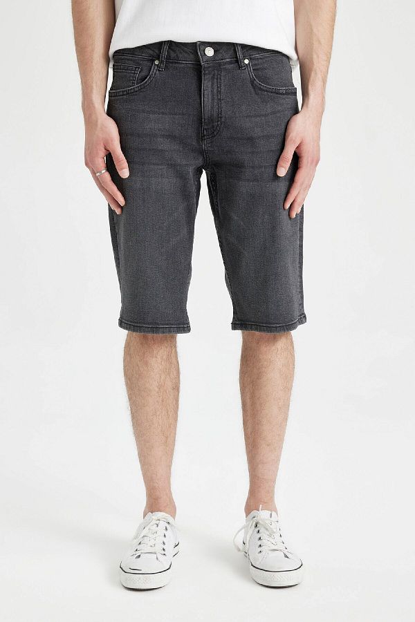 DeFacto-Regular Fit Jean Bermuda Shorts A4804Ax24Sm 1