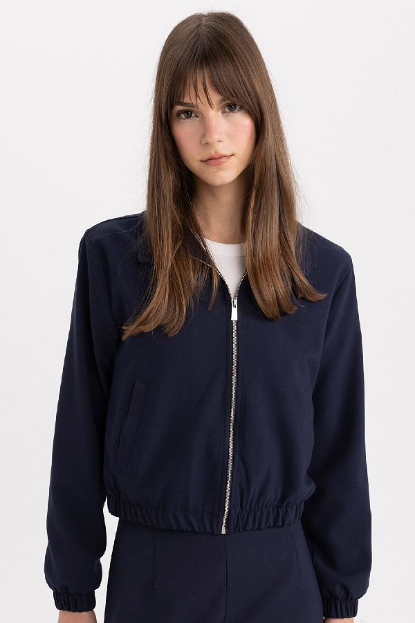 DeFacto-Sezónní bombardovací bunda Regular Fit Polo Neck Zip C4200Ax24Sp 1