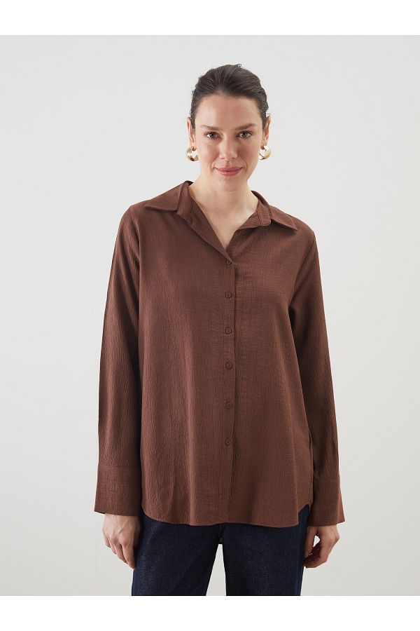LC Waikiki-Textured Crinkle Women's Shirt 1