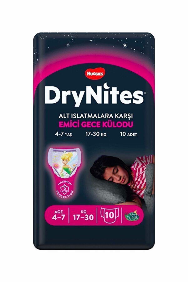 DryNites Huggies Dry Nites Emici Külot Kız 4-7 Yaş 17-30 Kg 10'lu