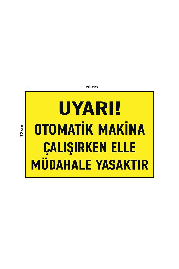 Lucena-Metal Warning Automatic Machinery Prohibited Hand Intervention While Working 15 cm X 20 cm Warning Sign Diversion 1