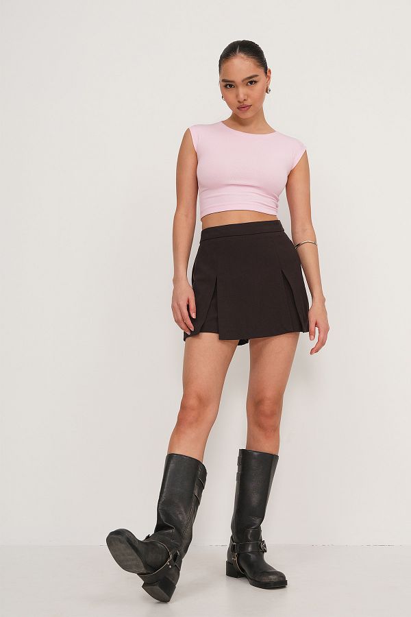 Addax-Slit Mini Shorts Skirt E8353-P11 1