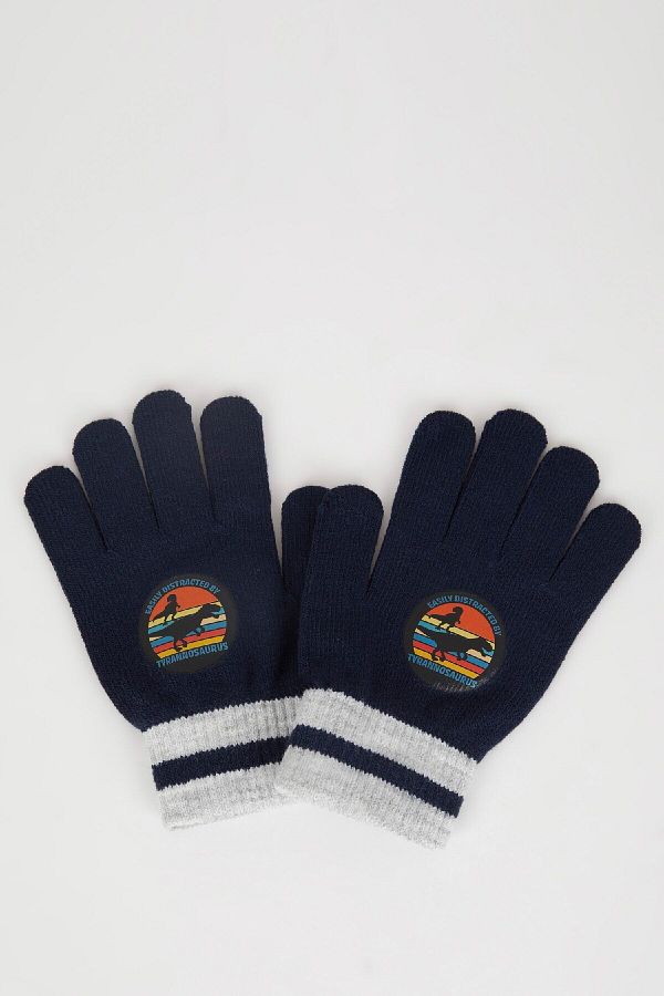 DeFacto-Bedruckte Strickhandschuhe für Jungen S0406a624wn 1